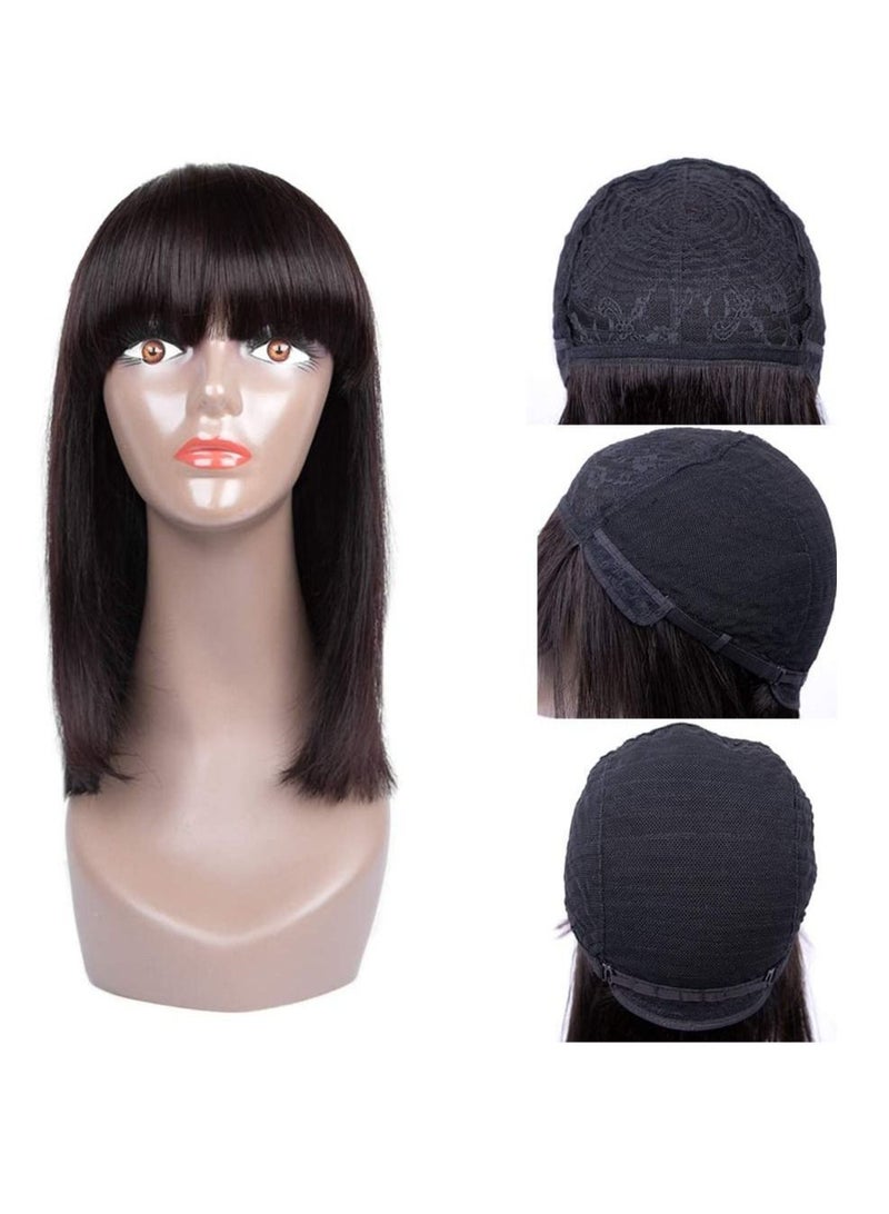 إستيل شعر مستعار بشري قصير بوب مع الانفجارات شعر بشري عذراء برازيلي مستقيم بوب شعر مستعار 130٪ كثافة غلويليس مصنوع بالماكينة باروكات شعر بشري للنساء - Image 3