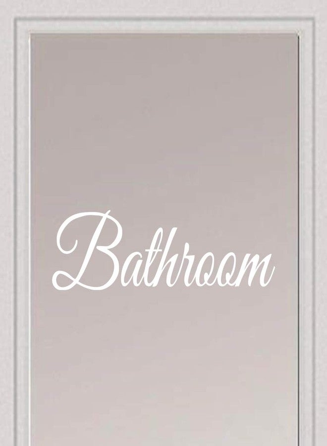 Rockmount Electronics - Bathroom - UV Resistant, Waterproof, Durable - Peel & Stick Wall Door Decor Decal Sticker Quote Vinyl Mural Art Script Vinyl Lettering - 9.5" x 3.25", White - Image 1