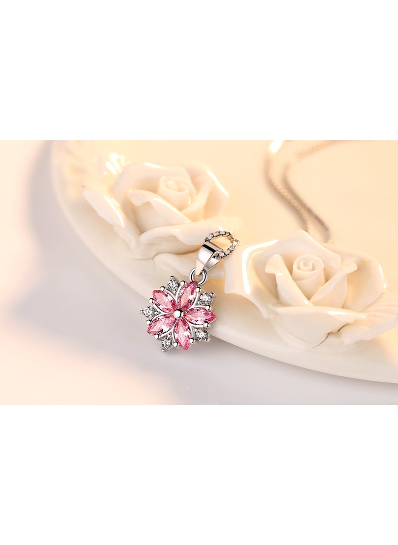 Generic Japanese Korean Simple Sweet Pendant Crystal Earrings Pink diamond/no chain (white copper plated platinum) 