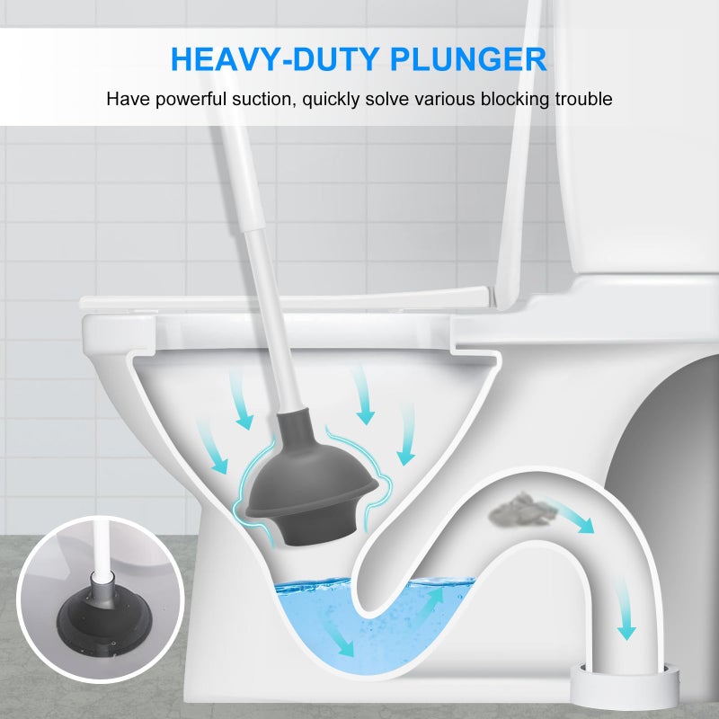 SetSail Toilet Brush and Plunger Set, Toilet Plungers for Bathroom Heavy Duty Toilet Bowl Brush and Holder Hidden Toilet Plunger and Brush Set for Deeply Cleaning - Image 4
