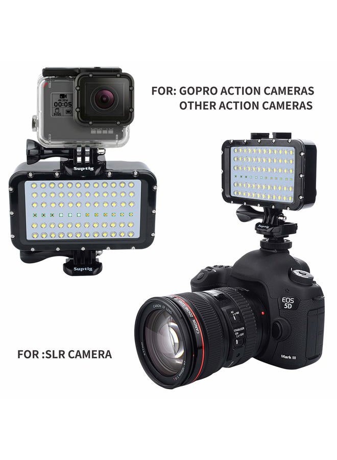 Suptig Video Lighting Dive Light Underwater Lights 72 Led Lights Compatible for Gopro Canon Nikon Pentax Panasonic Sony Samsung SLR Cameras 5 Kinds of Illuminating Colors Waterproof 147ft(45m) Black - Image 2