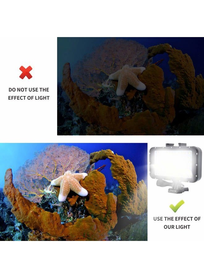 Suptig Video Lighting Dive Light Underwater Lights 72 Led Lights Compatible for Gopro Canon Nikon Pentax Panasonic Sony Samsung SLR Cameras 5 Kinds of Illuminating Colors Waterproof 147ft(45m) Black - Image 4