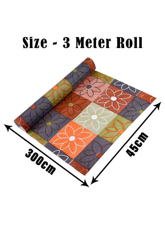 Kuber Industries Shelf Liner | Kitchen Cabinet Shelf Protector | Kitchen Liners for Cabinets and Drawers | Drawer Liner Mat | Check-Design Shelf Liner Cabinet Mat | 3 MTR | Pack of 2 | Orange - Image 3