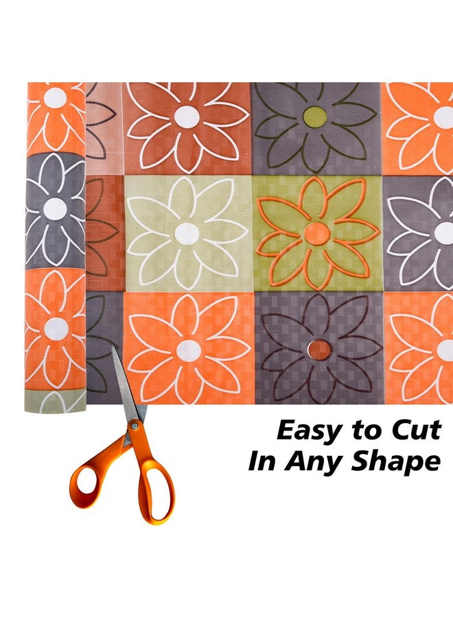 Kuber Industries Shelf Liner | Kitchen Cabinet Shelf Protector | Kitchen Liners for Cabinets and Drawers | Drawer Liner Mat | Check-Design Shelf Liner Cabinet Mat | 3 MTR | Pack of 2 | Orange - Image 2