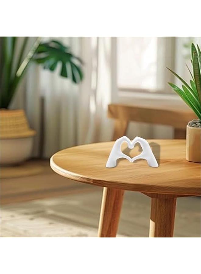 Small Gold Heart Hands Sculpture Decor, Resin Golden Modern Abstract Love Finger Statue, Gold Hand Model Decoration for Home Living Room Bedroom Bookshelf Shelves Wedding Office Desk Table 2.8″ H - Image 4