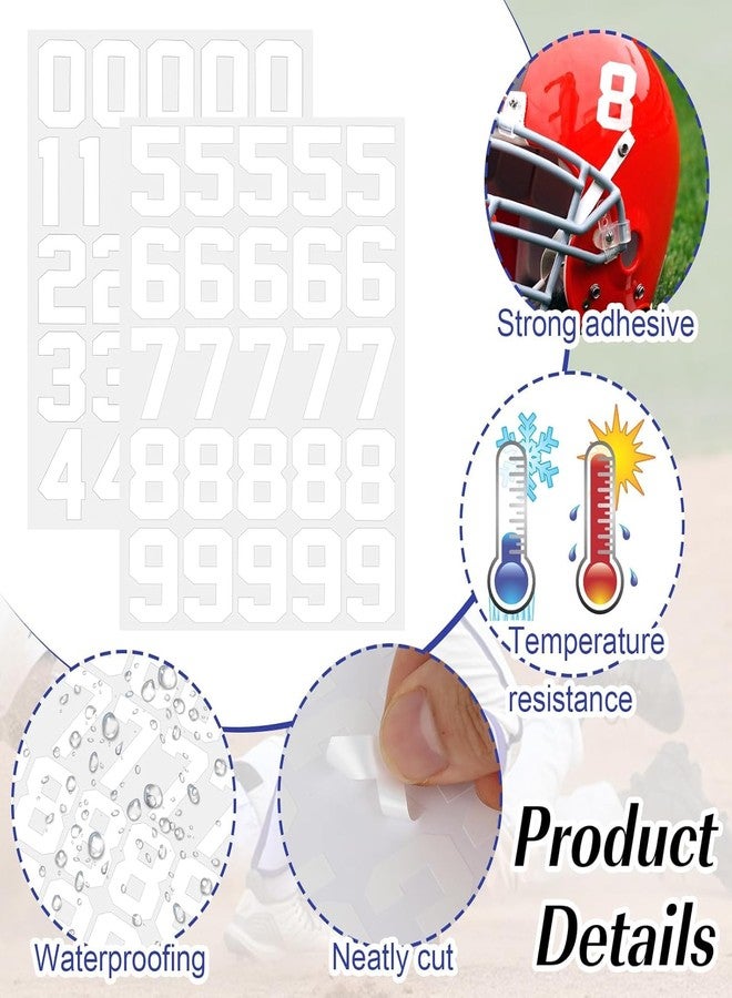 8 Sheets Helmet Number Stickers Baseball Stickers Vinyl Softball Helmet Numbers Self Adhesive Number for Baseball Hockey Football Lacrosse Batting - Image 4