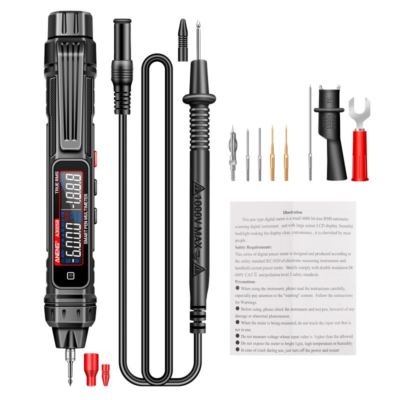 ANENG A3005A/B Digital Intelligent Professional Multimeter Sensor Pen Phase Sequence Tester AC Voltage Meter Non-Contact Voltmeter Electric Tool - Image 1