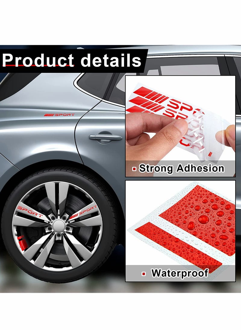 Wheel Rim Decal Stripes Set, Reflective Stickers, Auto Racing Sport Logo Decals, Waterproof Wheel Stripe Car Rim Stripes for 18-21 Inch Wheels (12 PCS) - Image 5