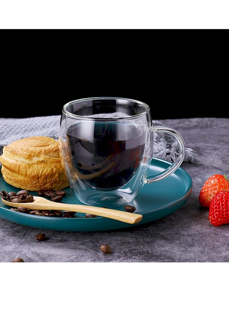 Cool Baby COOLBABY Espresso Cup Shot Glass Coffee Set of 2 - Double Wall Insulated Glass Tumbler With Handle Everyday Coffee Cup Ideal For Espresso And Coffee Machines (250ML)  - Image 3