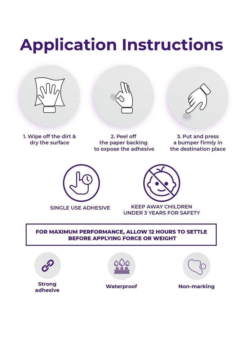 KASTWAVE 118 Pieces Self-Adhesive Cabinet Door Bumpers, Clear Rubber Feet Adhesive Bumpers Self-Adhesive Noise Reduction Pads, 6 Sizes for Protecting Kitchen Furniture, Wall Drawer Stops - Image 5