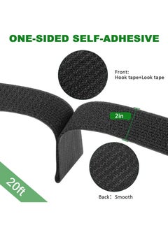 Peachjoy Adjustable Cable Straps, Velcro Cable Ties, 2''*16.4ft Hook and Loop Straps with 20 Buckles, Free Cut Self Securing Strap, Reusable Nylon Securing Cord Ties for Cable Organiser Storage  - Image 2