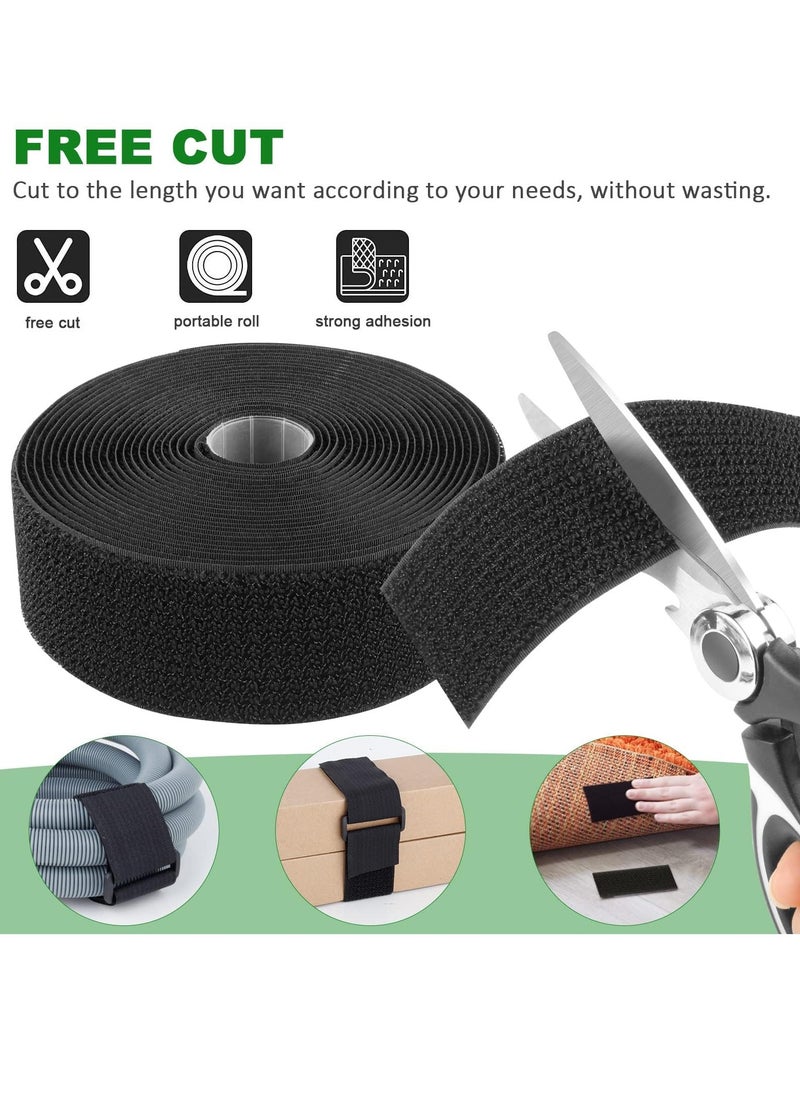 Peachjoy - Adjustable Cable Straps, Velcro Cable Ties, 2''*16.4ft Hook and Loop Straps with 20 Buckles, Free Cut Self Securing Strap, Reusable Nylon Securing Cord Ties for Cable Organiser Storage - Image 1