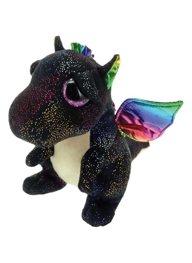 Beanie Baby Large Eyes Buff Pixy Atlas Austin Unicorn Cinder Animal Plush Doll 9.8inch (Cinder Black Dragon) 