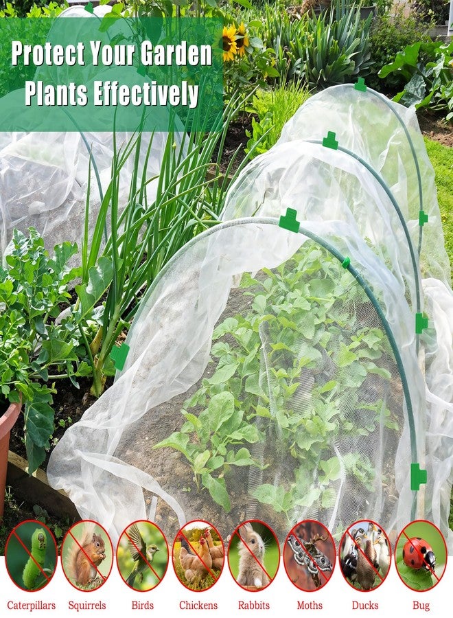 مجموعة شبكية للحديقة مقاس 10 × 33 قدمًا، حاجز للآفات للأحواض المرتفعة، شبكة لأشجار الفاكهة مع 6 مجموعات من حلقات الحديقة و12 مشبكًا للحشرات والطيور، غطاء شبكي لشجيرة التوت لحماية الحديقة - Image 5