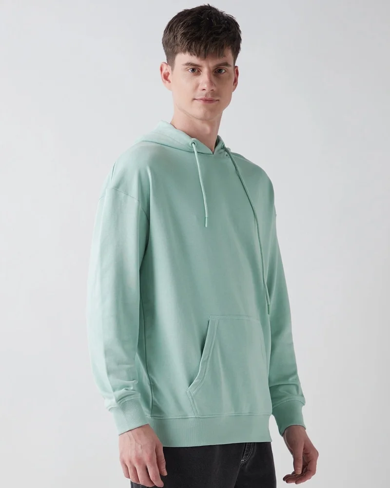 bewakoof Men's Green Oversized Hoodies