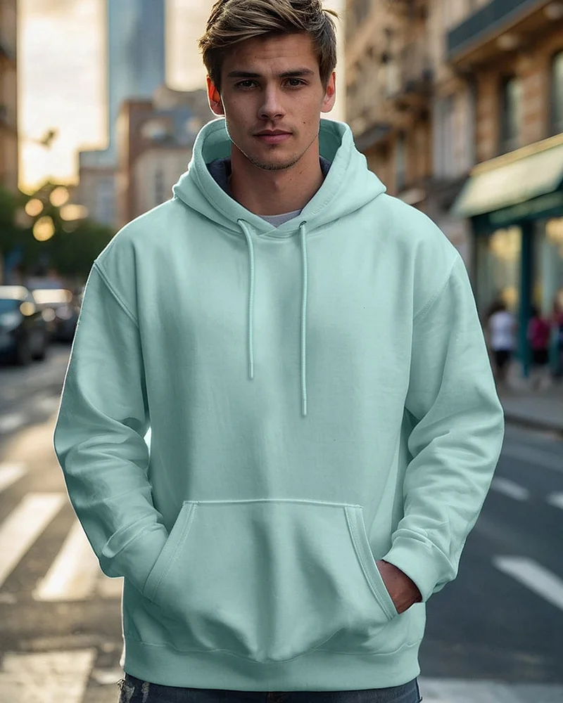 bewakoof Men's Green Oversized Hoodies