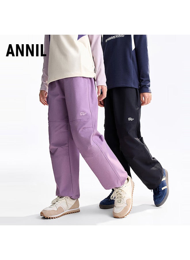 Annil Kids Uni Elastic Waist Woven Pants  Autumn New Black 150cm - Image 1