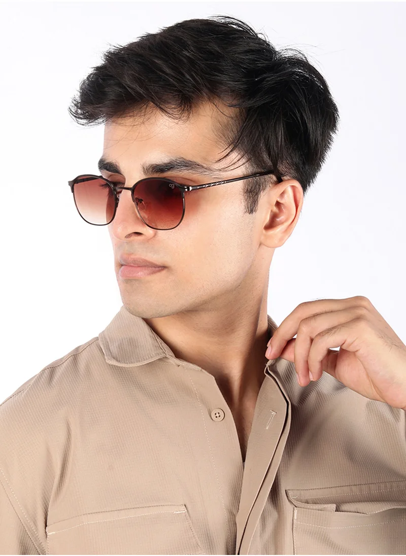 Woggles UV- Protected  Gradient Brown Clubmaster Sunglasses