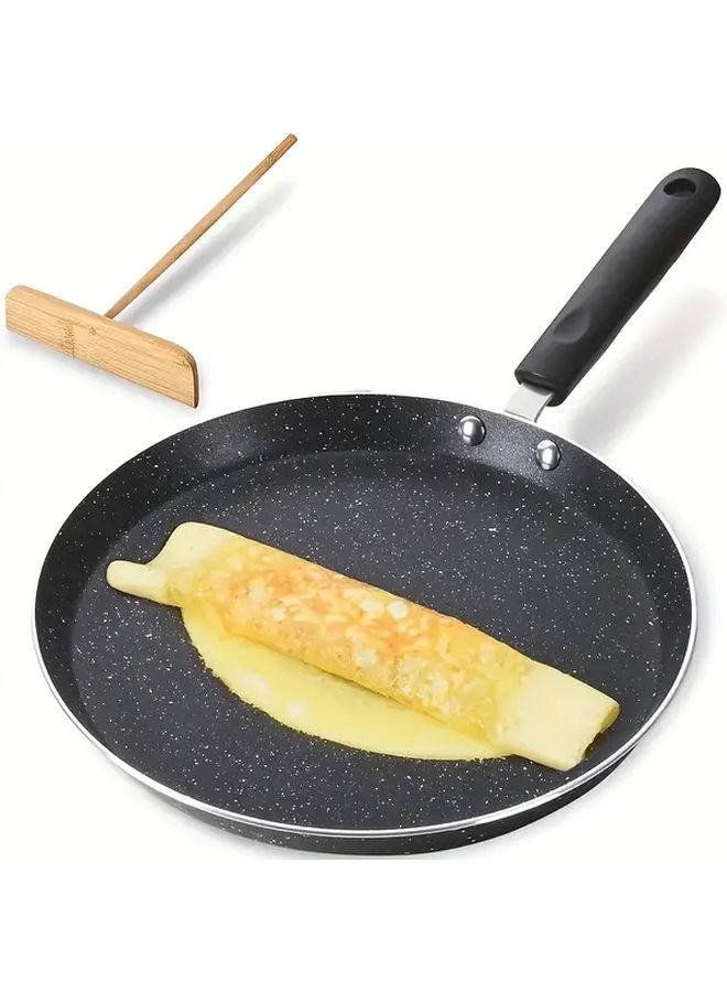 M Model Non Stick Aluminum Alloy Flip Pancake Pan With Spatula For Induction Gas Stoves - Image 1