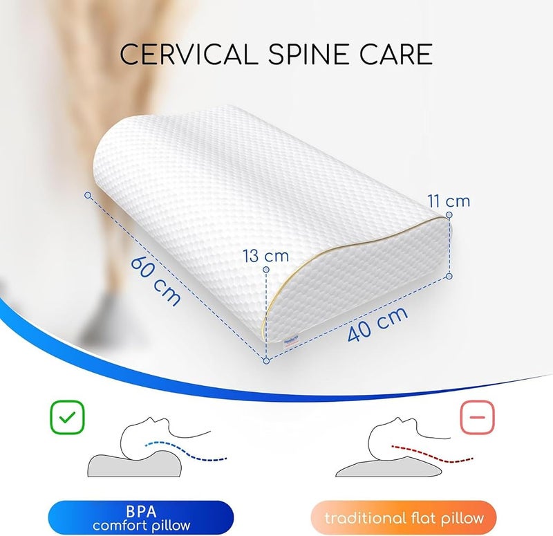 BPA Cervical, King Contour Pillow, Orthopedic Pillow For Neck Support, Neck Pain, Side Sleepers. - Image 5