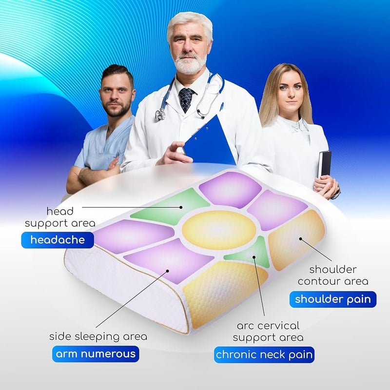 BPA Cervical, King Contour Pillow, Orthopedic Pillow For Neck Support, Neck Pain, Side Sleepers. - Image 4