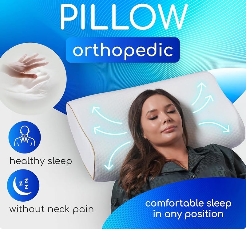BPA Cervical, King Contour Pillow, Orthopedic Pillow For Neck Support, Neck Pain, Side Sleepers. - Image 2