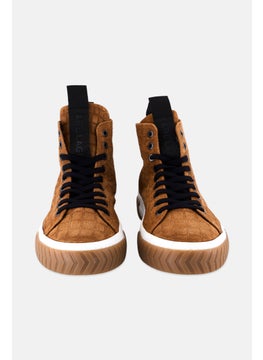 Karl Lagerfeld Men Medium Brand Logo Lace Up Sneakers Shoes, Brown  - Image 3