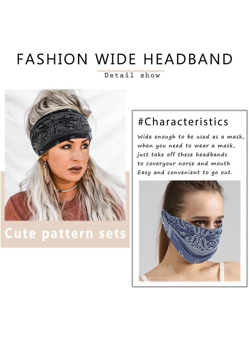 Boho Bandeau Headbands, Wide Knot Hair Scarf Floral Printed Hair Band Elastic Turban Thick Head Wrap Stretch Fabric Cotton Head Bands Thick Fashion Hair Accessories for Women, 3 Pcs - pzsku/Z906C5F4291D3A38533BBZ/45/_/1658220781/40306be9-d286-4812-853f-ad2ebd51a2a2