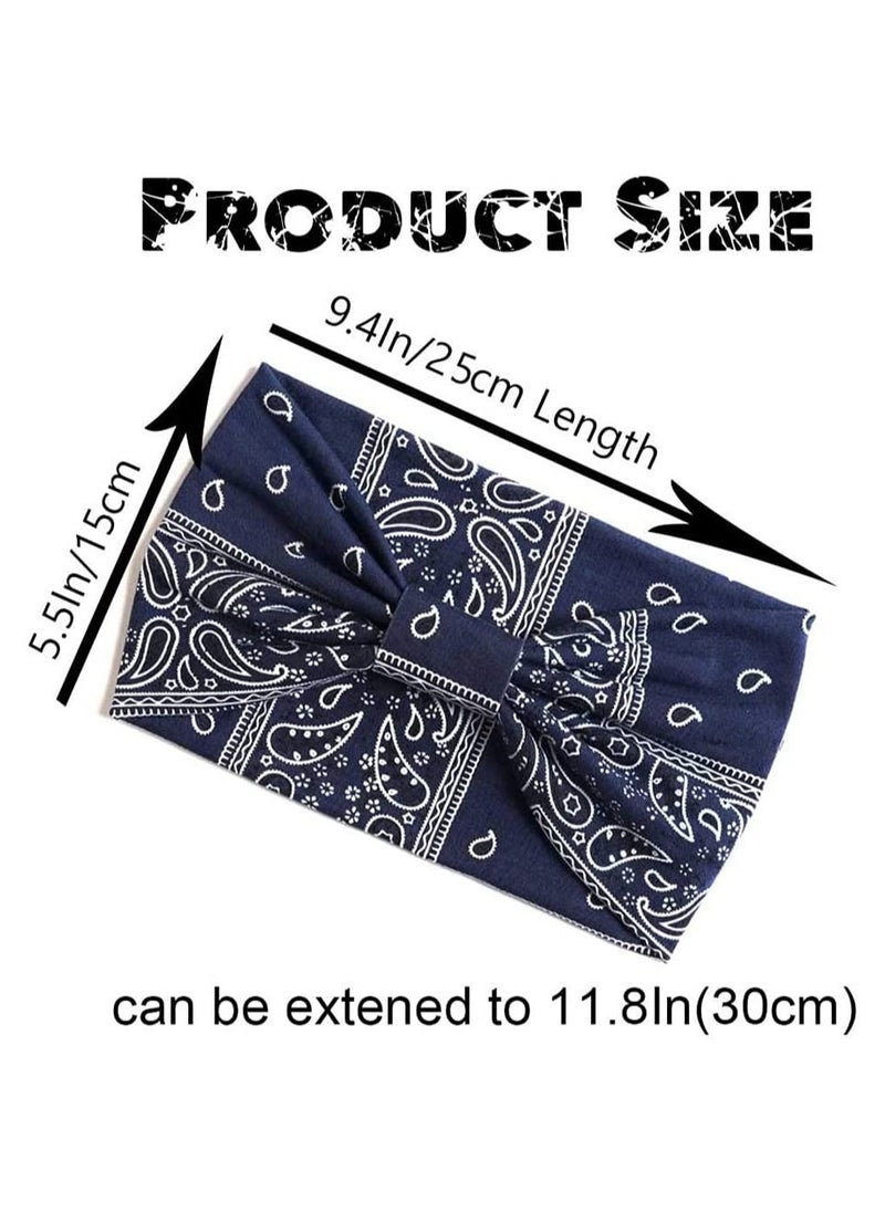 Boho Bandeau Headbands, Wide Knot Hair Scarf Floral Printed Hair Band Elastic Turban Thick Head Wrap Stretch Fabric Cotton Head Bands Thick Fashion Hair Accessories for Women, 3 Pcs - pzsku/Z906C5F4291D3A38533BBZ/45/_/1658220781/d799f432-145b-4c14-8bcc-6ed8ad2d0d5b