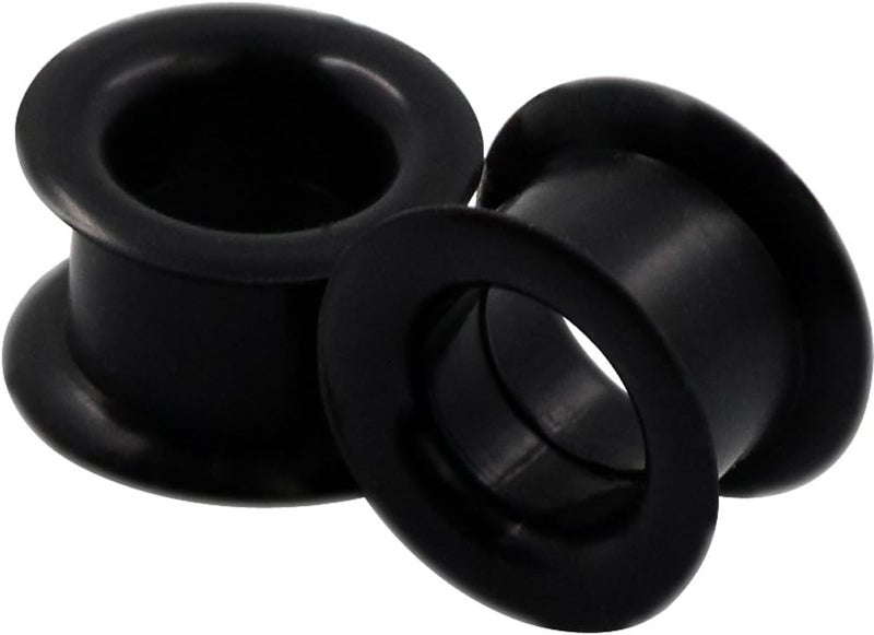 Oyaface 2 PC Colorful Hard Silicone Flexible Ear Skin Tunnels Plugs Hollow Ear Gauges 2G-25mm - Image 1