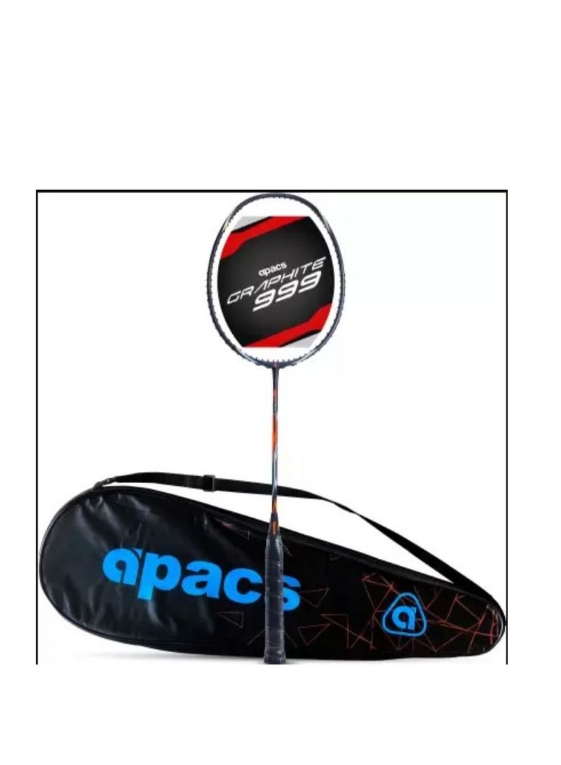Apacs Graphite 999 Unstrung Badminton Racquet | 30 LBS, Nano Tec Frame | ‎One Size | Graphite Material | Grip size : 3 1/4 inches | Suitable For All  - Image 1
