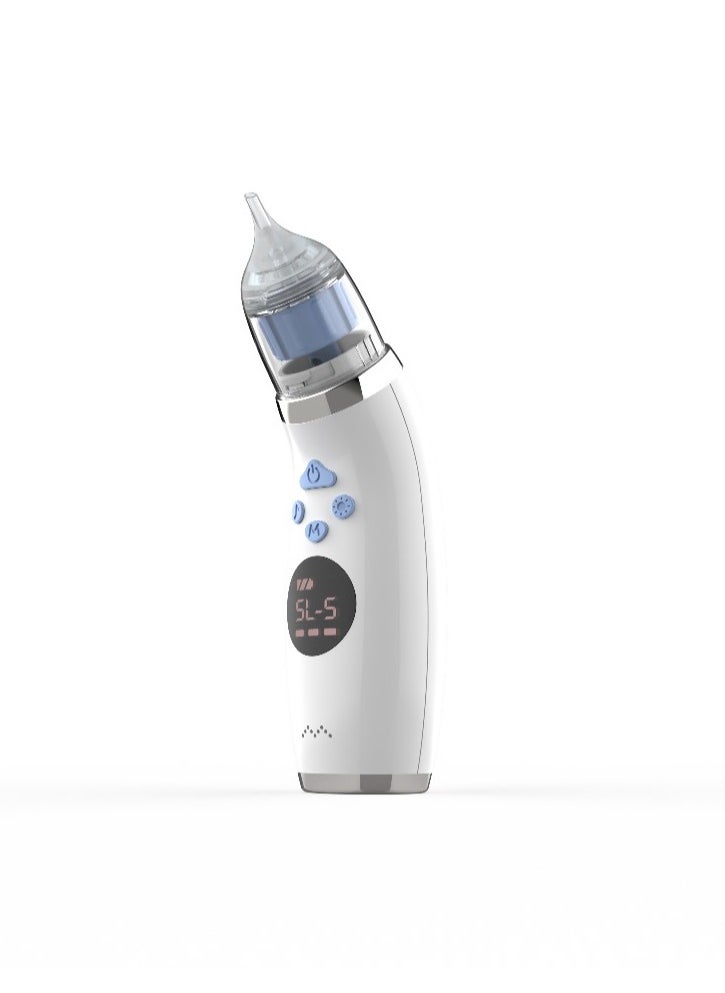 Baby Nasal Aspirator Electric – Rechargeable Nose Cleaner with LCD Display, 5 Suction Levels, IPX6 Waterproof, Soothing Lights & Music, USB Type-C Mucus Remover for Newborns & Toddlers, Portable Baby Nose Suction Device