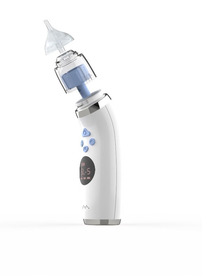 Baby Nasal Aspirator Electric – Rechargeable Nose Cleaner with LCD Display, 5 Suction Levels, IPX6 Waterproof, Soothing Lights & Music, USB Type-C Mucus Remover for Newborns & Toddlers, Portable Baby Nose Suction Device