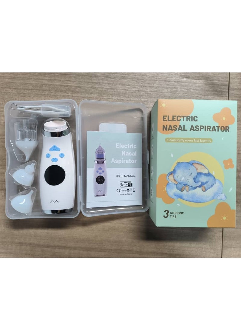 Baby Nasal Aspirator Electric – Rechargeable Nose Cleaner with LCD Display, 5 Suction Levels, IPX6 Waterproof, Soothing Lights & Music, USB Type-C Mucus Remover for Newborns & Toddlers, Portable Baby Nose Suction Device