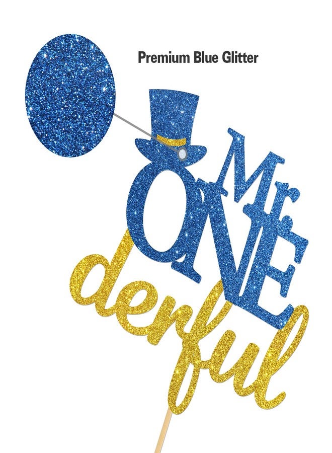 Helewilk Mr Onederful Cake Topper, Boys 1st Birthday, Baby Shower Party Decoration, Welcome Baby Boy Cake Decor, It's a Boy Gender Reveal Party Supplies - Image 3