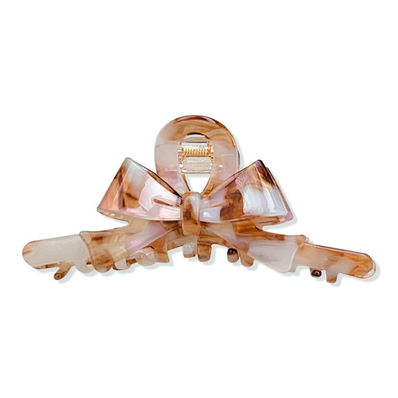 SINIDE Acetate Tortoise Shell Hair Claw Clips, Large Cellulose Celluloid Bowknot Claw Clip for Women Banana Barrettes Clips Non-slip Jaw Clamps Fashion Accessories for Long Thick Thin Hair (2 Pack) - Image 2