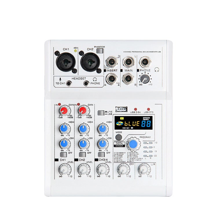 Explosive Bluetooth Sound Card Digital Small 4-Way Mixer Professional Stage Live Usb Mini Mixer - Image 1