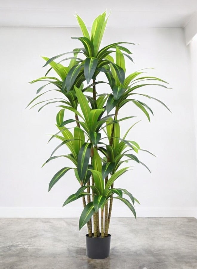 ZCM-HAPPY Large Artificial Brazilian Wood Bonsai Green Plant 150cm, Nordic Style Indoor and Outdoor Green Plant - Hotel and Garden Potted Decoration, Bird of Paradise Bonsai Ornament - Image 1