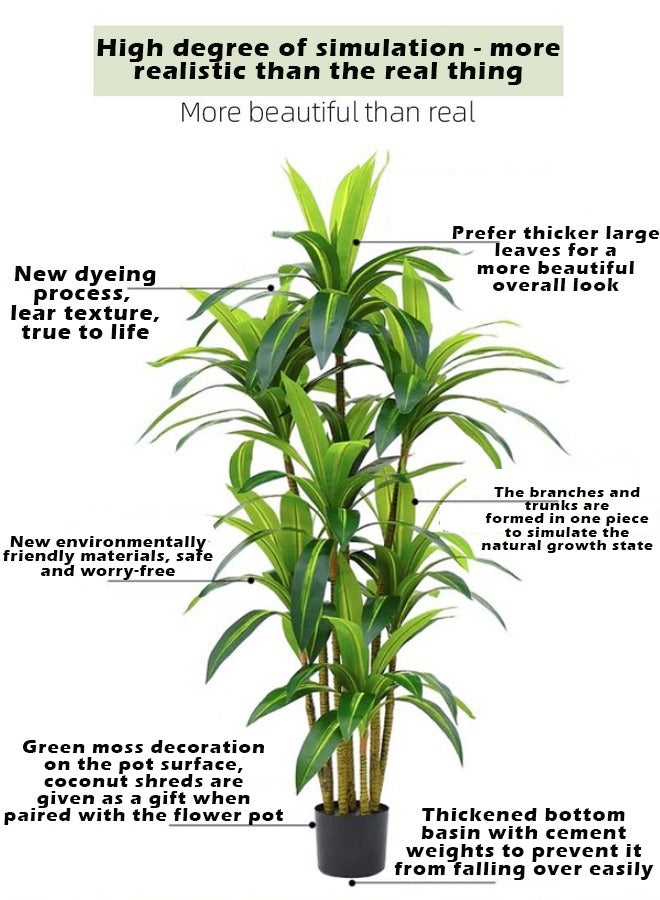 ZCM-HAPPY Large Artificial Brazilian Wood Bonsai Green Plant 150cm, Nordic Style Indoor and Outdoor Green Plant - Hotel and Garden Potted Decoration, Bird of Paradise Bonsai Ornament - Image 3