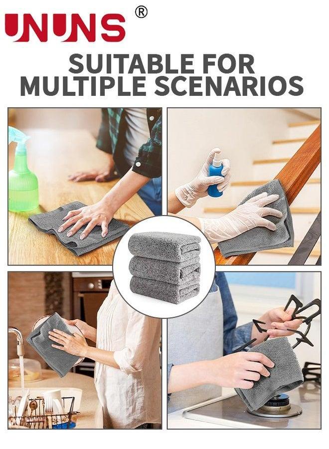 UNUNS Microfiber Cleaning Cloth,5 Pcs Kitchen Rags,High Absorbent Towels,Reusable Dish Cloth,Cleaning Cloth For Dishes,Quick-Drying Bath Clean Towels,Rags Home Car,Grey 30x30cm - Image 5