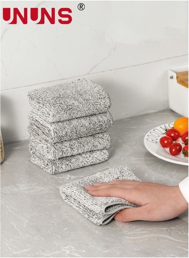 UNUNS Microfiber Cleaning Cloth,5 Pcs Kitchen Rags,High Absorbent Towels,Reusable Dish Cloth,Cleaning Cloth For Dishes,Quick-Drying Bath Clean Towels,Rags Home Car,Grey 30x30cm - Image 4