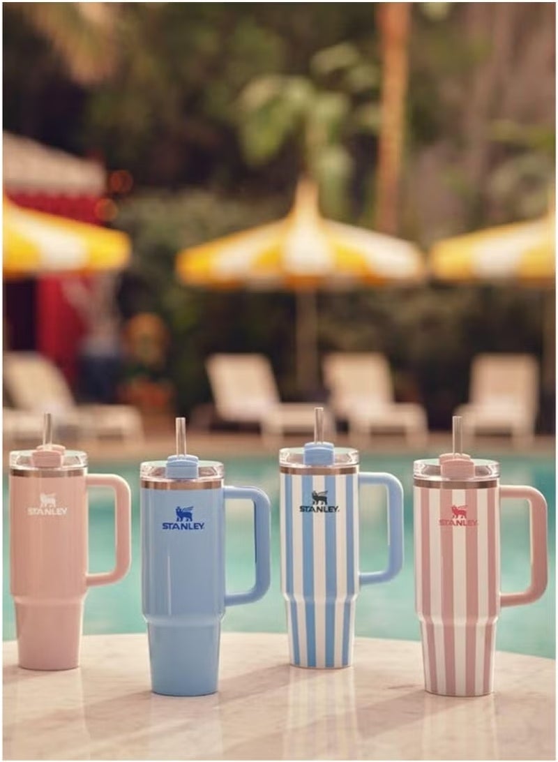 كوب Stanley Quencher H2.0 FlowState مع مقبض وقشة – سعة 40 أونصة، ستانلس ستيل معزول بتفريغ هوائي، خالٍ من BPA، غطاء بثلاثة أوضاع، مناسب لحامل الأكواب – 32 × 15 × 10 سم - Image 4