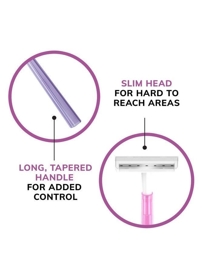بيك شفرات حلاقة بيك سيلكي تاتش للنساء للاستخدام مرة واحدة، مع شفرتين، ومقابض حلاقة بلون باستيل جميل، عبوة اقتصادية من 40 شفرة حلاقة للنساء - Image 3