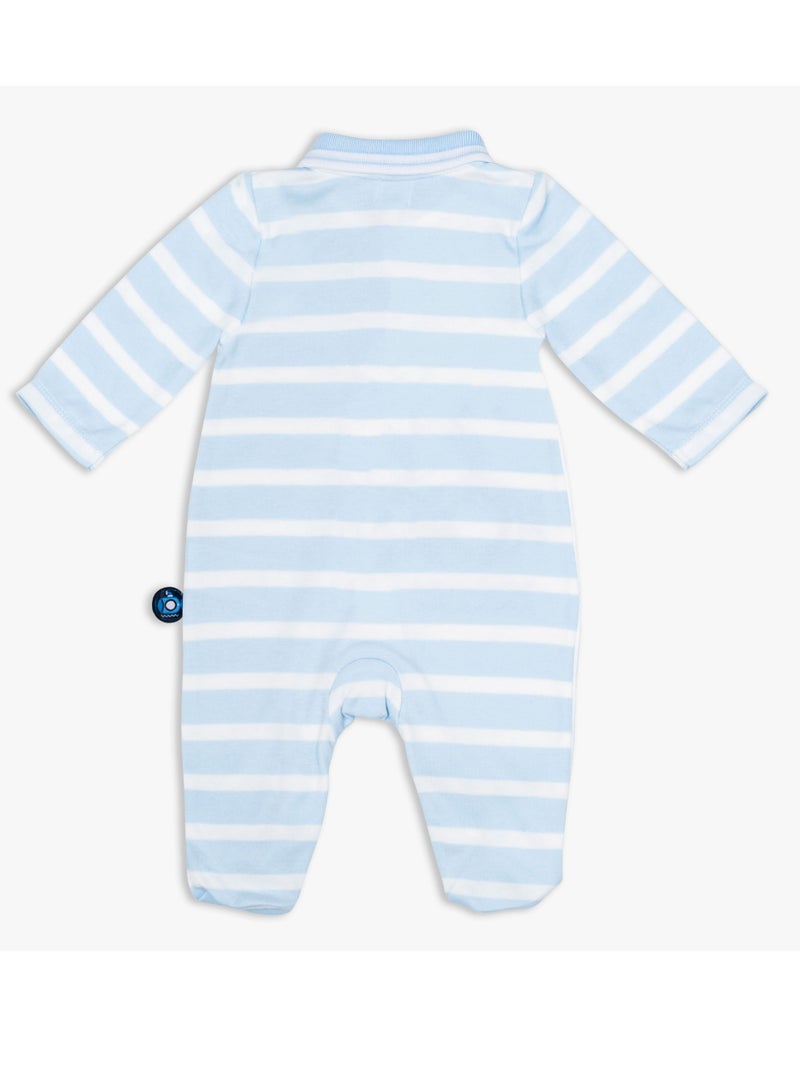 Moon بدلة نوم مزودة بأقدام من القطن 100% 0-1M زرقاء - الغواصة الصغيرة - Image 2