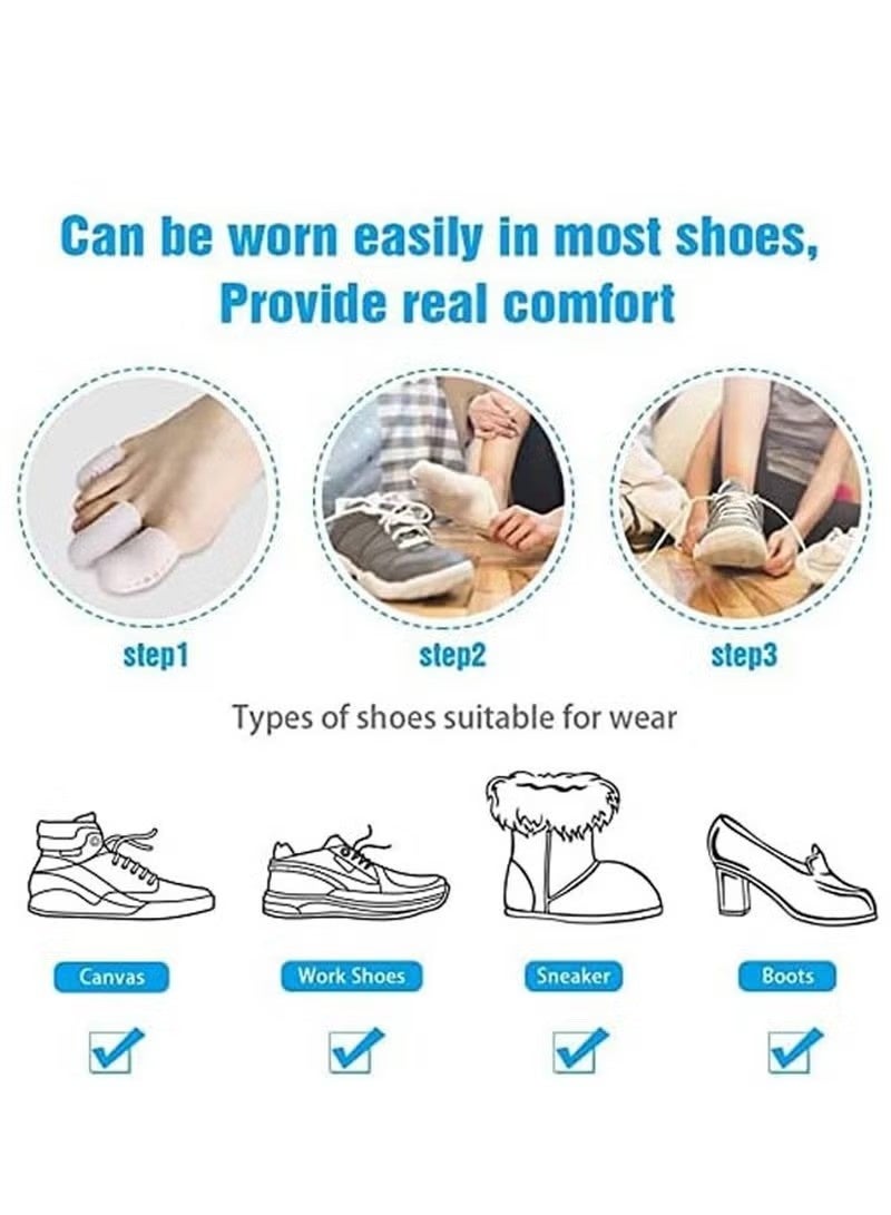 12 PCS Gel Toe Caps, Breathable Silicone Toe Protectors Sleeve Bunion Pads Cushion Big Toe Guards for Protection of Ingrown Toenails Corns Calluses Blisters - Image 2