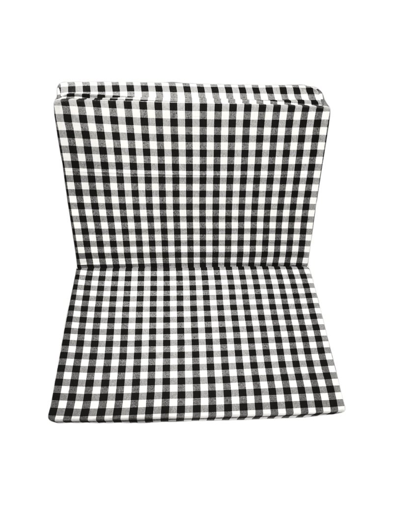 ATOOTFUSION Cotton Cover 2 Inch Thick Medium Hard Firm Single Size Folding Pure White EPE Foam 3 Fold Mattress for Travel Picnic Yoga Guest Bed (Black White Check, 72x35x2 Inches) - Image 5
