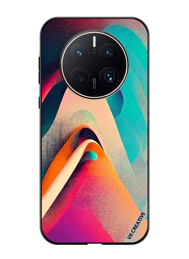 VR CREATIVE - Protective Case Cover For Huawei Mate 50 Pro Abstract Waves Lines Design Multicolour - Image 1