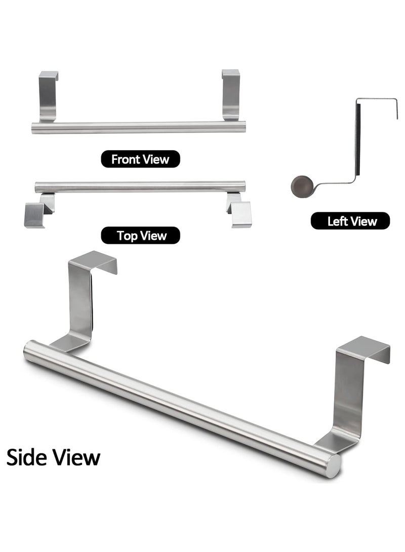 Loquat 2 Pieces Kitchen Cabinet Towel Bar Holder, Fits on Cupboards over Cabinet Door, Towel and Wash Cloth Hanging Storage Accessories, Strong Modern Design Stainless Steel (Silver) - Image 3