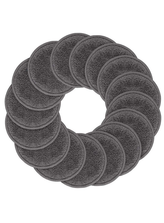 SUNLAND SUNLAND Reusable Makeup Remover Pads for Face,Eye,Lips 16 Pack Microfiber Face Cleansing Gloves Washable with Laundry Bag and Travel Bag Rounds Toner Pads (Round 3.15inchx16, Dark Grey)  - Image 1