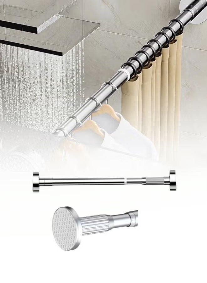 Monda Adjustable Shower Curtain Rod, Stainless Steel, 160-250cm Extendable Tension, No Drilling Telescopic Curtain Pole, Heavy-Duty 64kg Load Capacity, Perfect for Bathroom/Kitchen/Balcony - Image 1